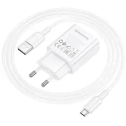 МЗП Borofone BA110A Lemi 7.5W (1USB-A) + кабель USB to MicroUSB White - мініатюра 3