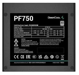Блок живлення Deepcool 750 Вт PF750, Black, 80+ Standard, Active PFC, 12 см, 2xMolex/6xSATA/4x6+2-pin/2x4+4-pin/20+4-pin, захист: OPP/OVP/SCP/UVP, ATX12V V2. - мініатюра 4