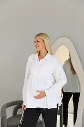 Блузка для вагітних та годуючих з шнурівкою Venice Lullababe розмір M (44) Білий - мініатюра 6