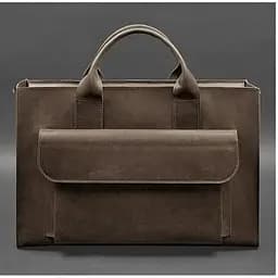 Шкіряна сумка для ноутбука та документів Універсальна темно-коричнева Crazy Horse