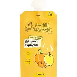 Пюре фруктове Mark&Mart Запечені Яблучко та гарбузик без цукру для дітей гомогенізоване стерилізоване 120 г 