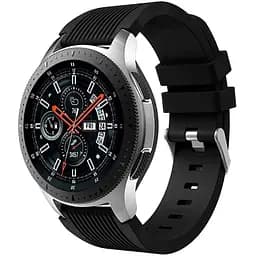 Силиконовый ремешок Watchbands для Samsung Gear S3 Frontier черный - размер S маленький ширина крепления 22мм (WB001GALAXYBLACKS3C)