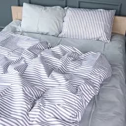 Комплект постільної білизни MirSon Harmony Stripes бязь 160х220 см сірий (2200011018966)