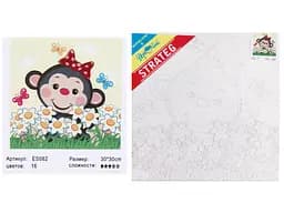 Набор для росписи по номерам Обезьянка, Strateg, 30x30 см, ES082