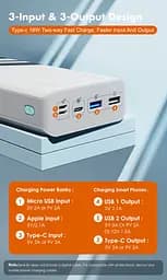Універсальна мобільна батарея Romoss Sense8+ 30000mAh White (PHP30-401-02) - мініатюра 3