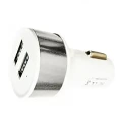 Зарядное устройство автомобильное 12584 2 USB 2.1 A White Silver (11566)