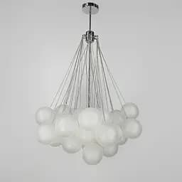 Люстра-пучок Pumpo Bubbles в хромированном корпусе ⌀ 70 см 37 шариков | Ст. J062-800 CH+WT | Line F
