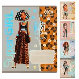 Тетради ученические 18 листов клетка KIDS LINE SUPER GIRL, 20 шт. в упаковке