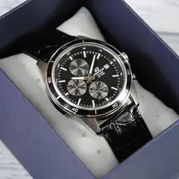 Годинники наручні Casio Edifice EFR-526L-1AVUEF для чоловіків на шкіряному ремінці - мініатюра 3