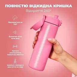 Пляшка для води ION8 металева вакуумна 500 мл Vacuum Insulated Rose Bloom (I8TS500ROSEB) - мініатюра 3