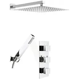 Душова система Rea Brito chrome з термостатом + BOX прихованого монтажу REA-P0801KPL-D, Хром