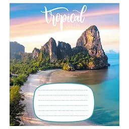 Зошит учнівський "Тропічний вайб" 018-530056K-4 в клітинку, 18 аркушів
