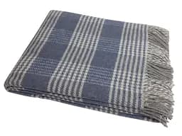 Плед вовняний Vladi Метро 140х200 дим-біло-сіро-блакитний 5 (20011)