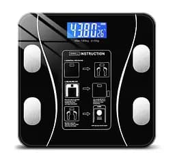 Смарт-весы напольные фитнес-весы Smart Scale 25x25 см Черный 180 кг