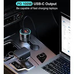 Автомобільний зарядний пристрій Choetech С0054 2xUSB-C+USB-A, 130 Вт, 5A, QC3.0/PD/PPS - мініатюра 6