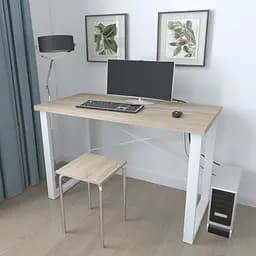 Письмовий стіл Ferrum-decor Драйв 750x1000x700 Білий метал ДСП Дуб Сонома 32 мм (FRD-103376) - мініатюра 2