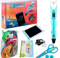 Большой набор для творчества с 3D-ручкой 3DPEN-6 и графическим планшетом для рисования и учебы