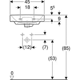 Раковина Geberit Smyle Square 45x36 500.222.01.1, Білий - мініатюра 3
