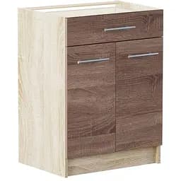 Кухонний модуль нижній з шухлядою Еверест Еко 600 дуб сонома/трюфель (без стільниці) 60х46х82 см (EVR-2816)