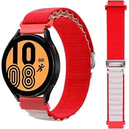 Браслет Samsung Galaxy Watch FE - червоно-білий Watchbands NormalCloth Wave ширина кріплення 20мм нейлоновий (FEWBWB22569101)