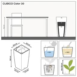 Вазон Lechuza Cubico Color, 14 л, білий (13130) - мініатюра 4