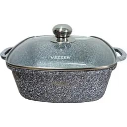 Кастрюля Vezzer квадратная с крышкой 22 см 3.5 л серая (VZ8045)