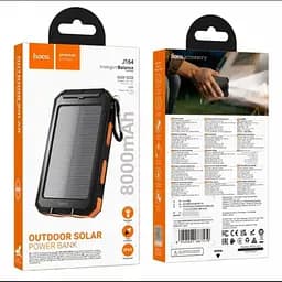 Зовнішній акумулятор Power Bank HOCO J164 Platinum Solar 8000 mAh 10 W, із сонячною панеллю та LED-ліхтариком - мініатюра 9