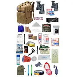 Укомплектований медичний тактичний рюкзак №3 світло-коричневий