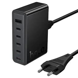 Сетевое зарядное устройство для Hoco C150A Modern PD45W 6-port(5C1A) desktop charger(EU) Черный