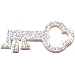 Ключниця Ключик дерев'яна. біла розписна 27х12х2 см