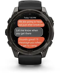 Смарт-годинник Garmin Fenix 8 47mm AMOLED Sapphire Carbon Gray DLC Titanium with Black Silicone Band (010-02904-29) EU - мініатюра 4