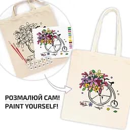 Набір екосумка-розмальовка „Квітковий велосипед“ бавовна 220 г/м2 38х42см ROSA Talent [CD] - мініатюра 3