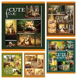 Тетради ученические 48 листов клетка Тверда 41508 Cute friends, 10 шт. в упаковке