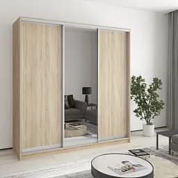 Шкаф-купе трехдверный MebelStar Комбо AL 2ДСП/Зеркало 200x60x210 см Дуб сонома (MBS-3352)