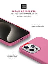 Силиконовый чехол с MagSafe для Apple iPhone 15 Pro Max, ICON2 MagCase, розовый, противоударный, панель с мягкой подкладкой, защита всего корпуса, поддержка беспроводной зарядки, совместим с защитными стеклами и пленками, ArmorStandart (ARM77013) - мініатюра 5