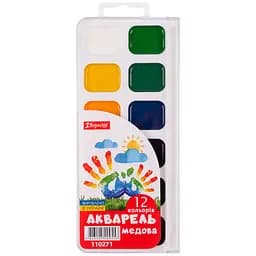 Фарби акварельні 1 Вересня медові 12 кольорів (110271)