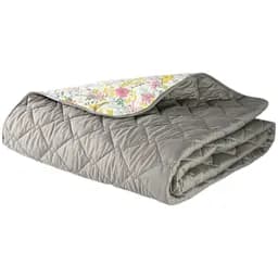 Покривало двостороннє Ideia Стиль Cube 180х210 см сіре з квітами (8-32404*011)