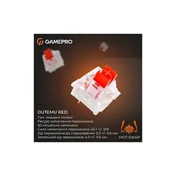 Клавіатура GamePro Genesis Metallic MK110G Outemu Red Switch USB UA Gray (MK110G) - мініатюра 11