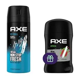 Дезодорант-аерозоль Axe Айс Чіл 150 мл + Антиперспірант-олівець для чоловіків AXE Africa 50 мл