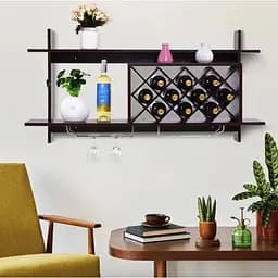 Настінна винна стійка Costway Kasta у стилі Loft - мініатюра 2