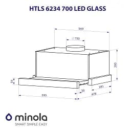 Витяжка телескопічна Minola HTLS 6234 BL 700 LED GLASS - мініатюра 11