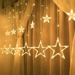 Гірлянда від мережі Зірки 3х 0.6м Світлодіодна новорічна гірлянда Тепло біла