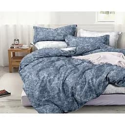 Комплект постільної білизни TAG Tekstil з компаньйоном 1.5-спальний Сіро-синій 000143349 (S460)