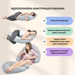 Подушка для вагітних та годування Papaella з ґудзиком 30х190 см (8-31484*001) - мініатюра 5