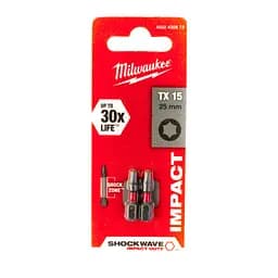 Біта SHOCKWAVE MILWAUKEE, TX15, 25мм, (2 шт) - мініатюра 2
