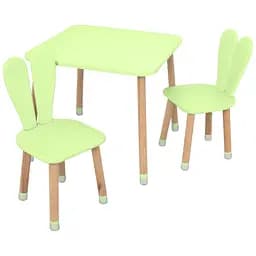 Дитячий столик Bambi 04-025G-2 для творчості з двома стільчиками 60х60 см
