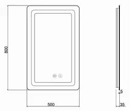 Дзеркало Qtap Mideya (DC-F911) 500х800 QT2078F911W - мініатюра 8