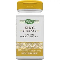 Вітаміни та мінерали Nature's Way Zinc Chelate, 100 капсул