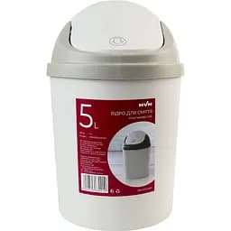 Ведро для мусора MBM My Home с крышкой 5 л серое (BIN-10 5L GRAY)