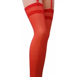 Класичні панчохи під пояс із подвійною гумкою Passion ST002 3/4 roso